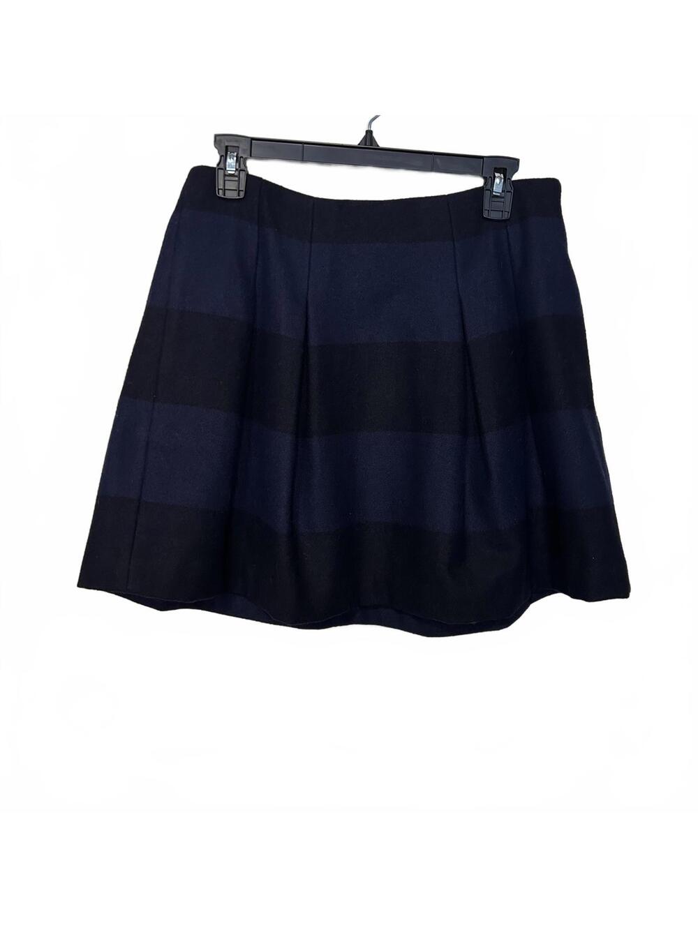 Madewell Pleated Skirt Dark Blue/Black Wool Plaid Size 6